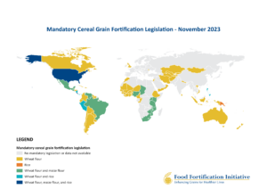 Global Progress: Mandatory Cereal Grain Fortification Legislation - November 2023