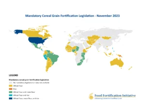 Global Progress: Mandatory Cereal Grain Fortification Legislation - November 2023