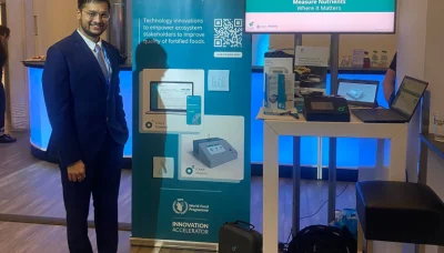 Our Product Manager, Mridul Kathed, at the booth